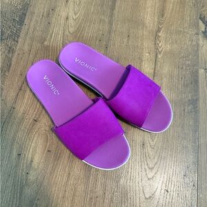 Vionic Mirage Val Comfort Arch Support Slider Purple Cactus